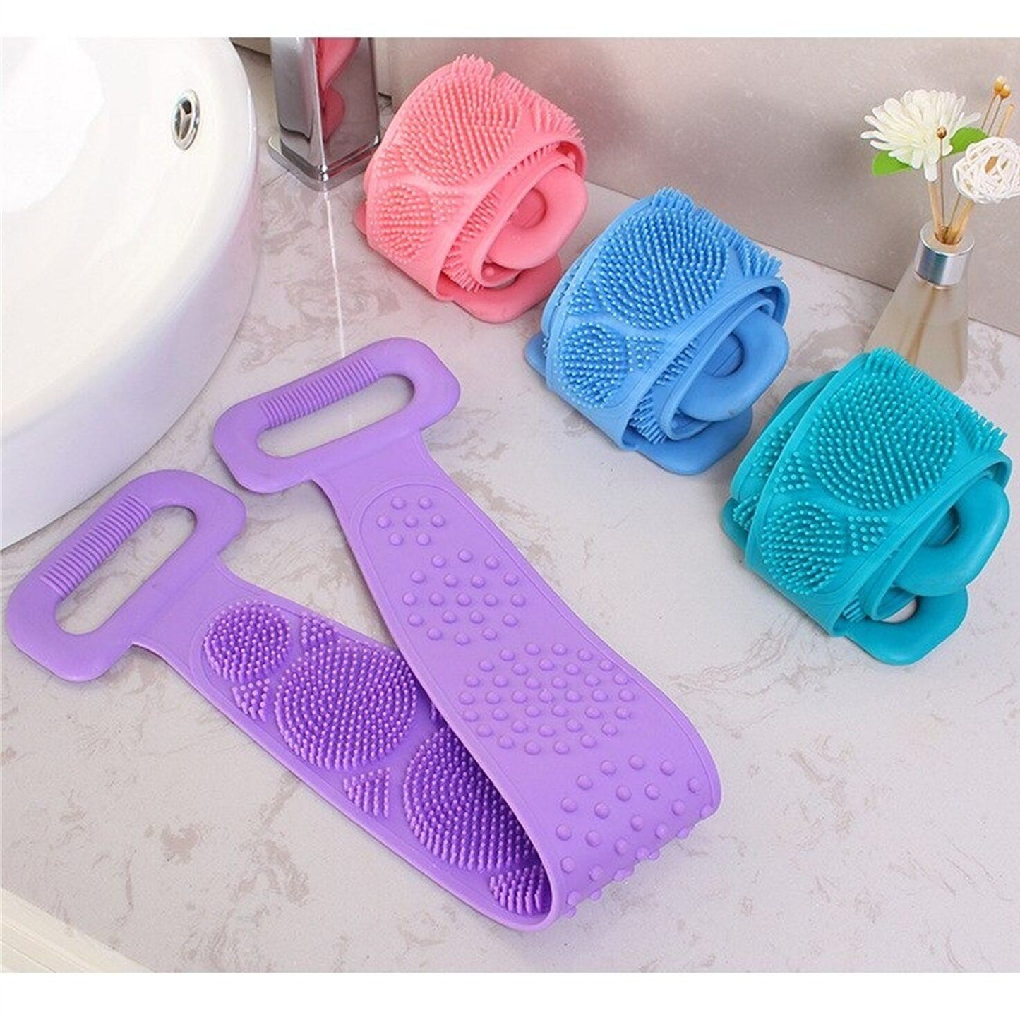 Esponja Cinta De Silicone Para Esfoliação Banho Massageador