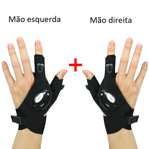 Luva magic pró com led. Luvas de profissional em suas mãos.