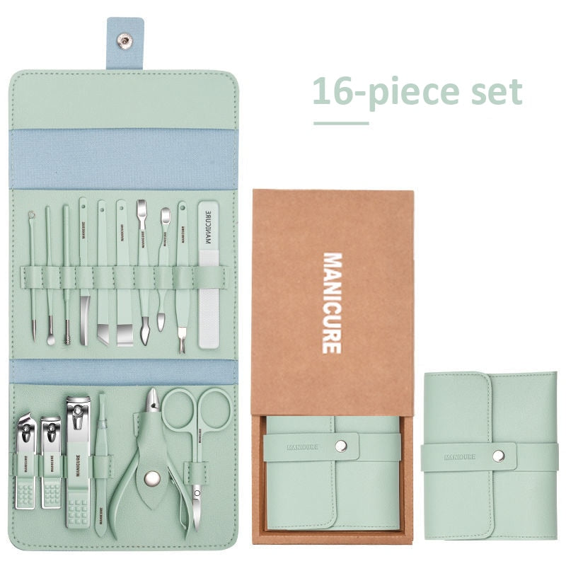 Kit profissional de Pedicure e Manicure em aço inoxidável