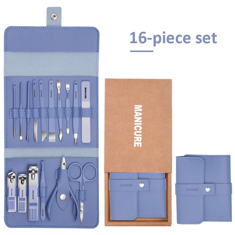 Kit profissional de Pedicure e Manicure em aço inoxidável