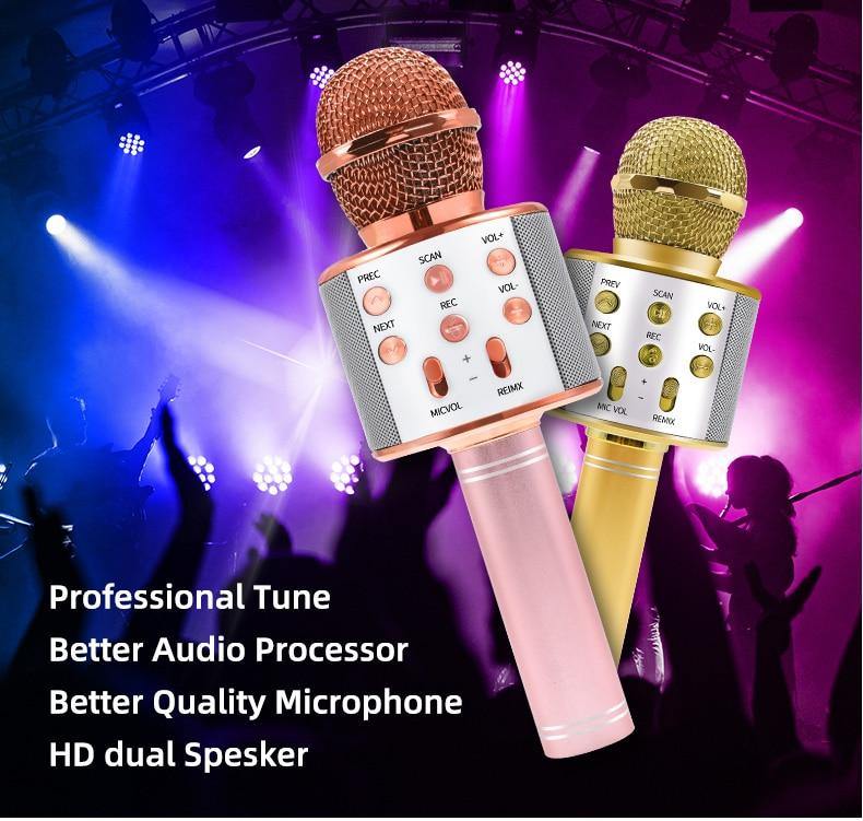 Com Microfone karaokê Bluetooth SPEAKER a diversão está Garantida - Look produto certo