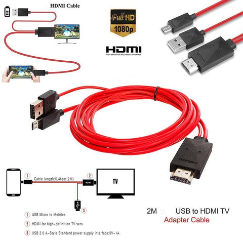 Cabo Micro USB 2.0 HDMI 1080P HD TV - Look produto certo